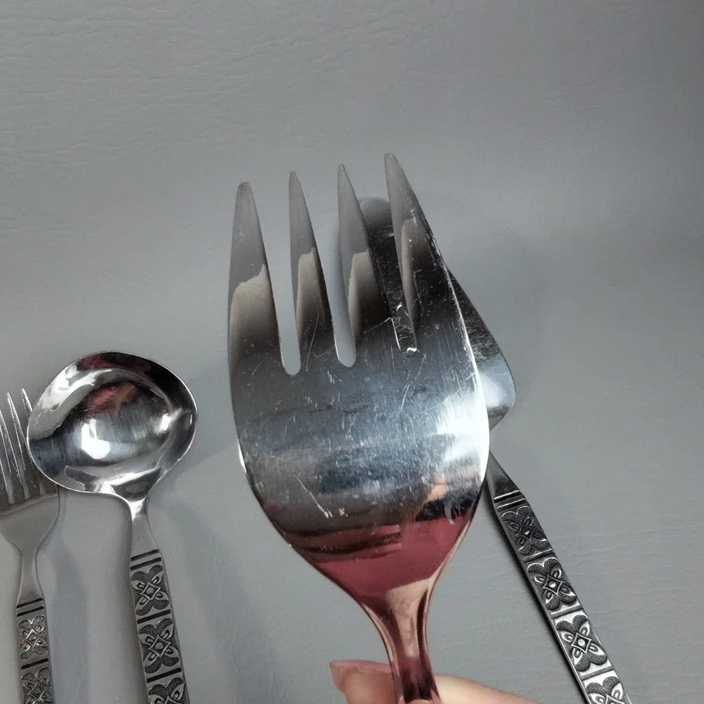 Vintage EKCO Eterna MONTALO Stainless Steel Flatware 29 + 6 Serving Pieces Korea